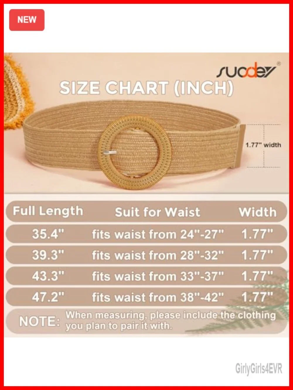 Wide Boho Braided Elastic Straw Belt with Round Buckle